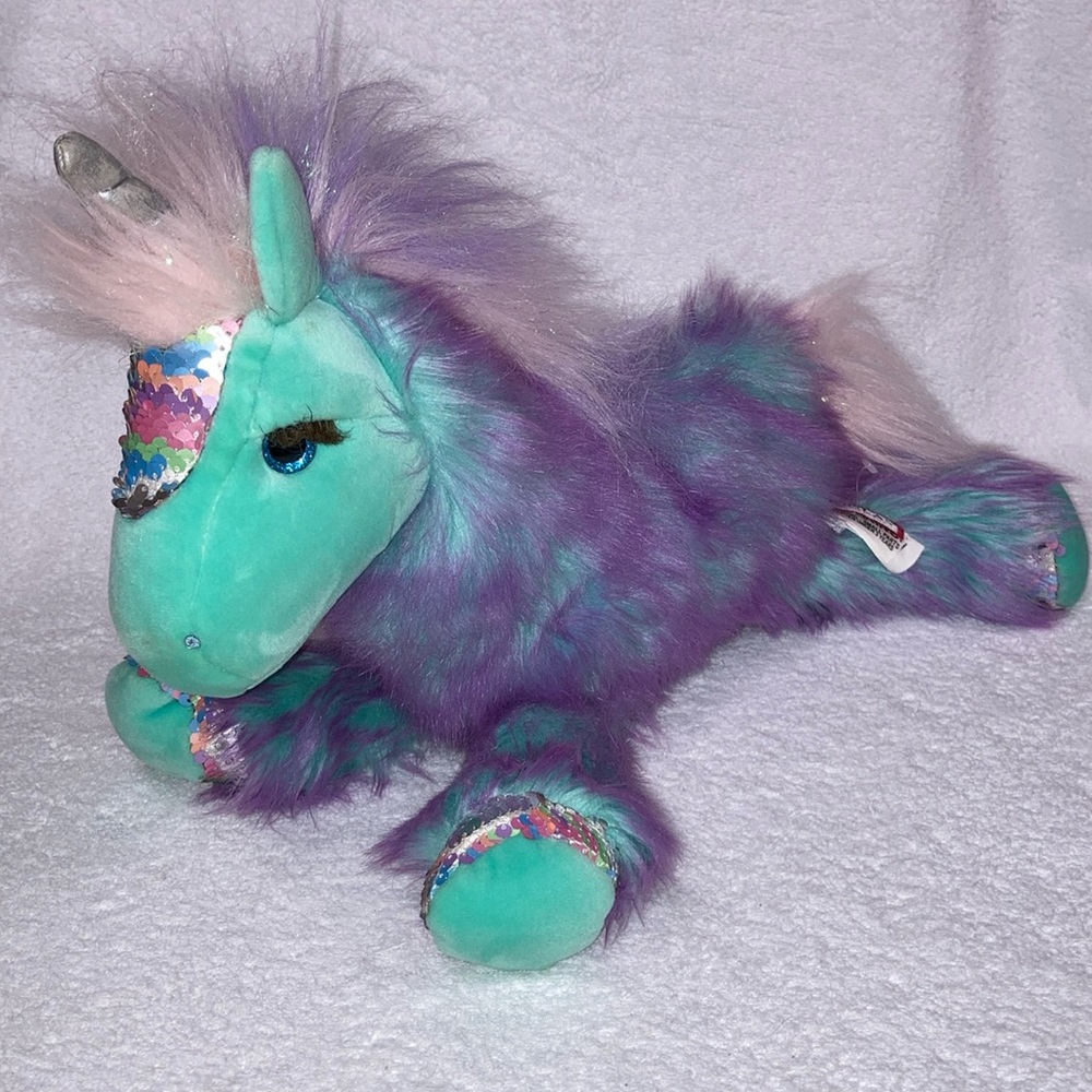 Rare "Veda" the Unicorn Plush w/Eyelashes by Douglas Cuddle Toys 15" Rainbow